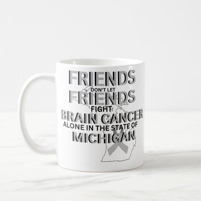 Taza De Café Brain Cancer Awareness in Michigan  (Izquierda)
