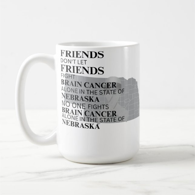 Taza De Café Brain Cancer Awareness in Nebraska  (Izquierda)