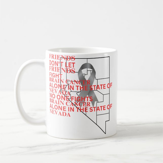 Taza De Café Brain Cancer Awareness in Nevada (Izquierda)