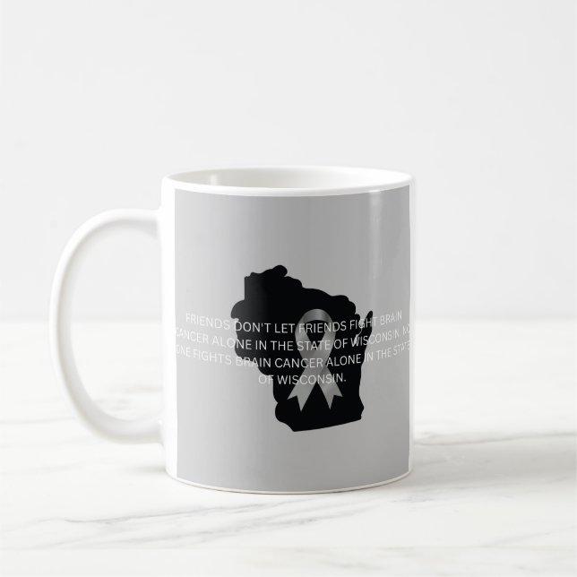 Taza De Café Brain Cancer Awareness in Wisconsin  (Izquierda)