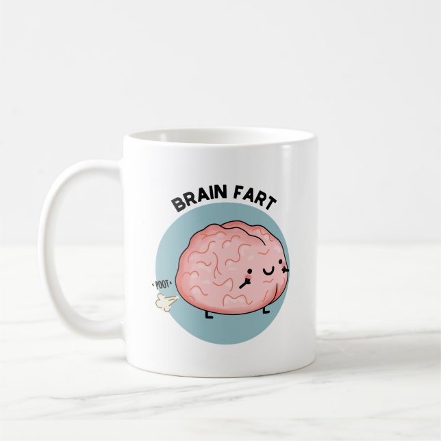 Taza De Café Brain Fart Funny Anatomy Pun (Izquierda)