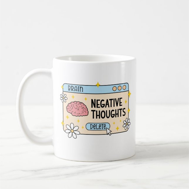 Taza De Café Brain negative thoughts delete (Izquierda)