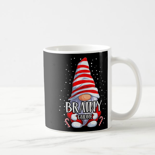 Taza De Café Brainy Gnome Christmas Pajamas Matching Family Gro (Derecha)