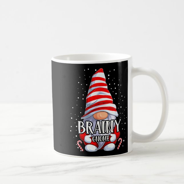 Taza De Café Brainy Gnome Christmas Pajamas Matching Family Gro (Derecha)