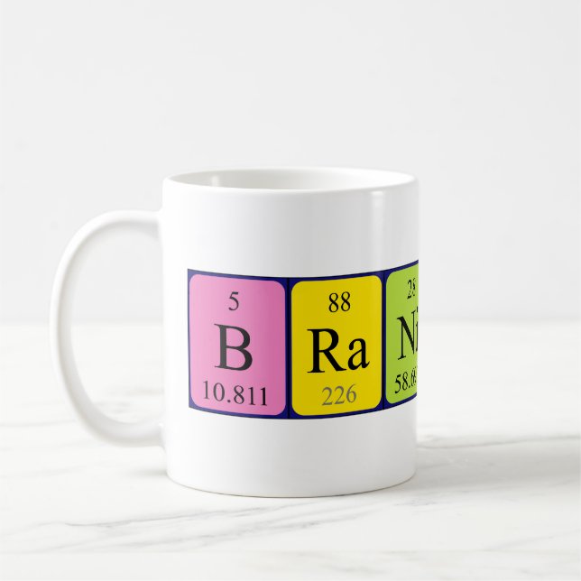 Taza De Café Branislav nombre de tabla periódica mug (Izquierda)