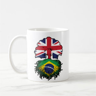 Taza De Café Brasil: Bandera de los árboles británicos brasileñ