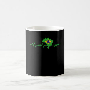 Taza De Café Brasil: Pulso de bandera de latido
