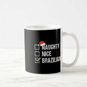 Taza De Café Brasileño travieso Navidades de Santa Hat