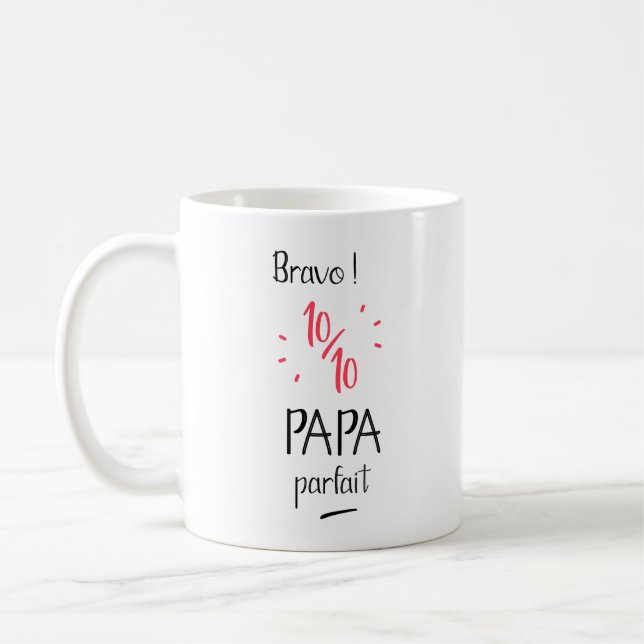 Taza De Café Bravo 10 sobre 10 papá perfecto (Izquierda)