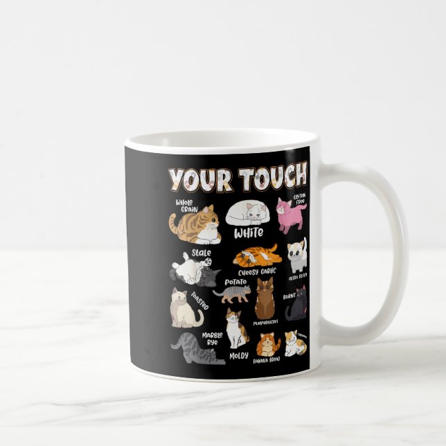 Taza De Café Bread Cats Variety Punny Cartoon Kitty Design  (Derecha)