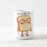 Taza De Café Bread Tony Lucky Clover – Cute Bread T-Shirt<br><div class="desc">A cute bread character named Bread Tony holding a lucky four-leaf clover. This adorable cartoon food illustration brings a cheerful and lucky vibe,  perfect for anyone who loves cute characters,  food mascots,  and positive energy.</div>