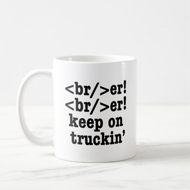 Taza De Café ¡breaker! ¡seguir en camionera' // Código HTML (Izquierda)