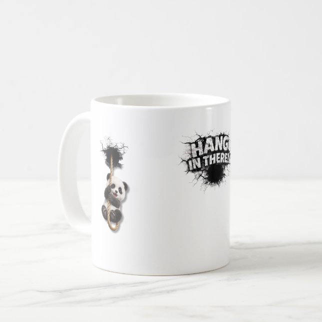 Taza De Café Breakthrough Panda – Cute 3D Wall Illusion Art (Anverso izquierdo)