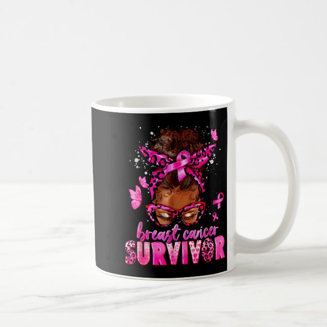 Taza De Café Breast Cancer Awareness Survivor Black Women Melan (Derecha)