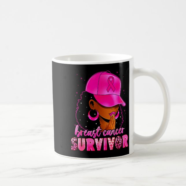 Taza De Café Breast Cancer Survivor Black Women Afro African Ch (Derecha)