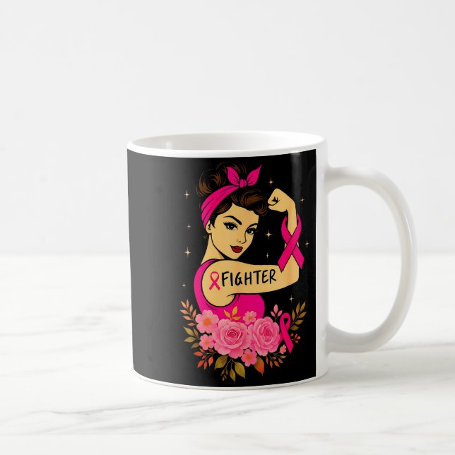 Taza De Café Breast Cancer Survivor Rosie Riveter Nk Awareness  (Derecha)