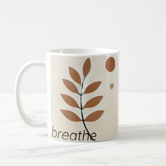 Taza De Café Breathe Mug - Soft Zen Retreat Collection (Izquierda)
