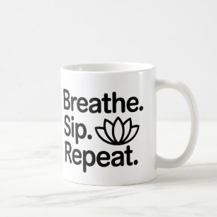 Taza De Café Breathe Sip Repeat Coffee Mug