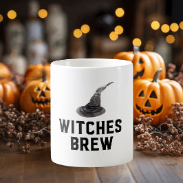Taza De Café Breve de brujas | Feliz Halloween | Gorra de bruja