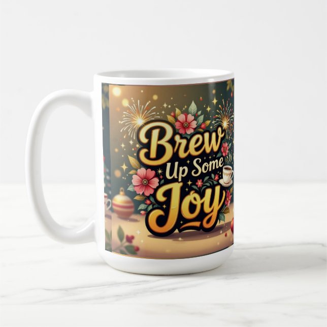 Taza De Café Brew up some joy merry Christmas  (Izquierda)