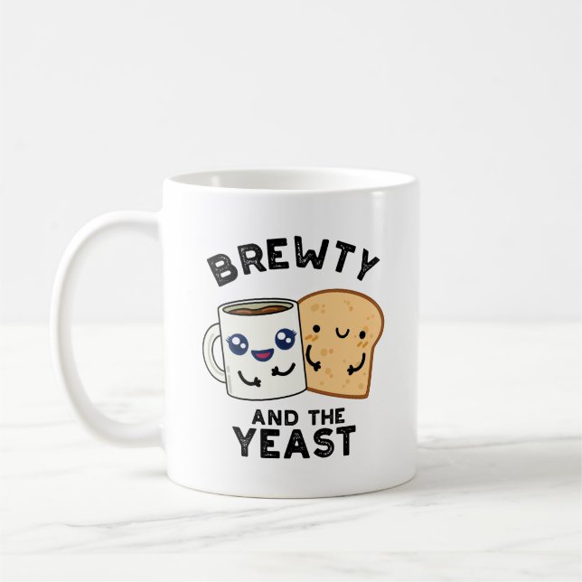 Taza De Café Brewty Y Yeast Funny Movie Pun (Izquierda)
