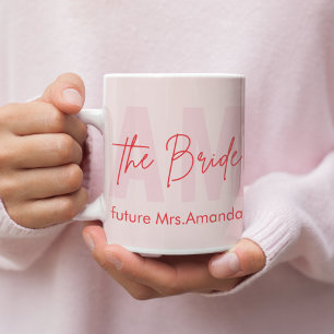 Taza De Café Brida Mug personalizada   Rubor Pink Future Mrs.