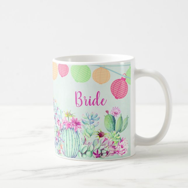 Taza De Café Bride Cactus Succulent Fiesta (Derecha)
