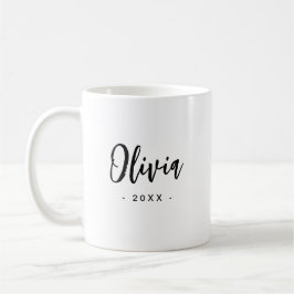 Taza De Café Bridesmaid Modern Mug Gift | Blanco negro