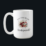 Taza De Café Bridesmaid Propuesta Floral Heartfelt Note<br><div class="desc">Sorprenda a sus mejores amigos con una propuesta sincera y elegante de dama de honor usando esta encantadora taza de café con flores. Adorada con delicadas flores vintage y elegante caligrafía de escritura, esta taza es la manera perfecta de preguntar, **"¿Serás mi dama de honor?** en un estilo significativo y...</div>