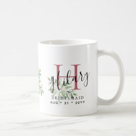 Taza De Café Bridesmaids Pink First Name Floral