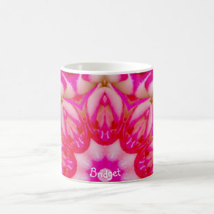 Taza De Café BRIDGET ~ Fractal Rosa en miniatura personalizado
