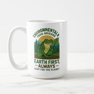 Taza De Café Brigada de Rana Ambiental – Tierra Primero, Siempr