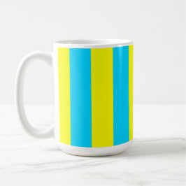 Taza De Café Bright Blue and Yellow Stripes 