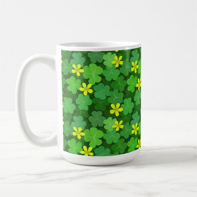 Taza De Café Bright Green Shamrock Coffee Mug (Izquierda)
