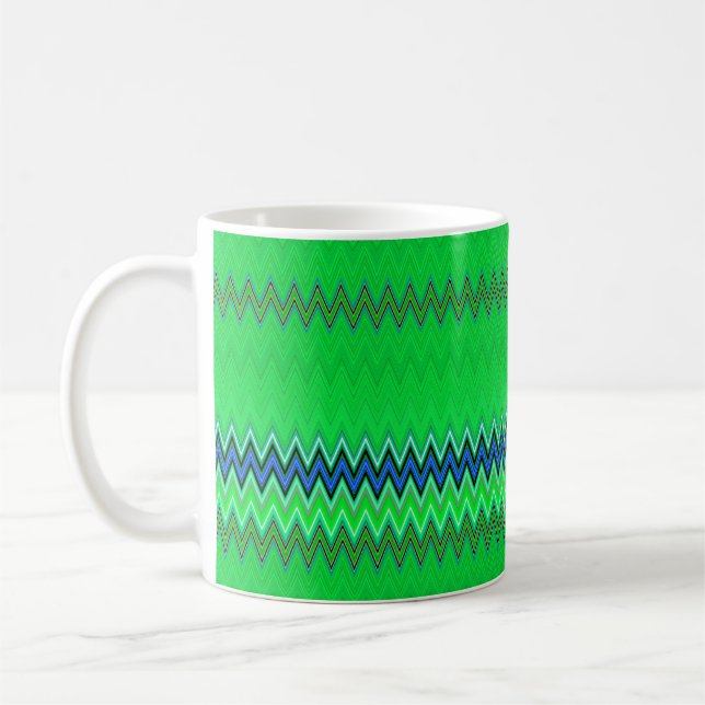 Taza De Café Bright Green Zigzag (Izquierda)