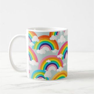 Taza De Café Bright Rainbow Mug with Clouds