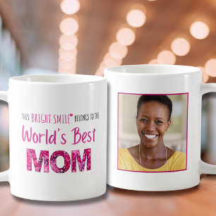 Taza De Café Bright Smile Mom - Regalo de cumpleaños con flores