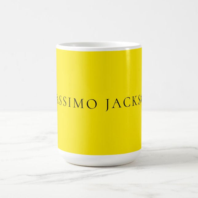 Taza De Café Bright Yellow Minimalist Plain Modern Aesthetic (Centro)