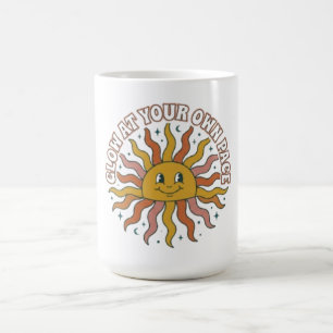 Taza De Café Brilla a tu propio ritmo Estética retro del sol