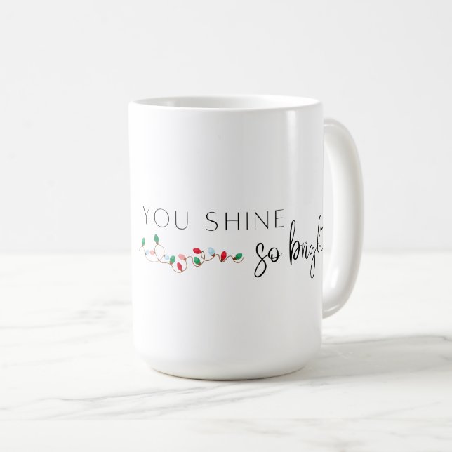 Taza De Café Brilla Navidades Brillantes. (Anverso derecho)