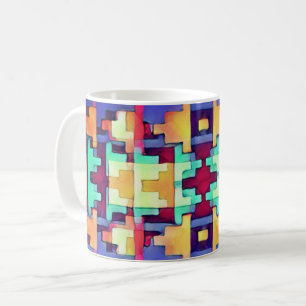 Taza De Café Brillante Abstract Southwest