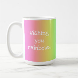 Taza De Café Brillante arcoiris "te deseo arcoíris"
