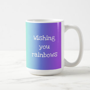 Taza De Café Brillante arcoiris "te deseo arcoíris"