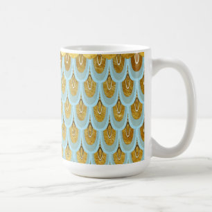 Taza De Café Brillante azul Verde azulado Purpurina Sirena Esca
