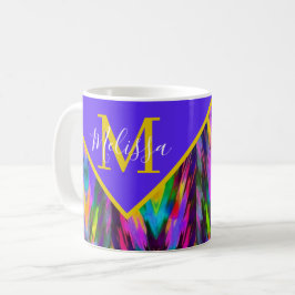 Taza De Café Brillante chevron tribal personalizado
