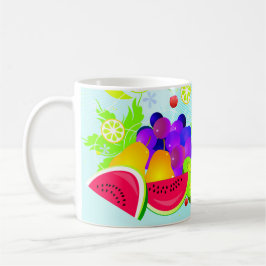 Taza De Café Brillante Colorido Mezcla de Fruta Diseño Café Taz