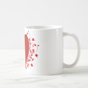 Taza De Café Brillante Corazón Rojo