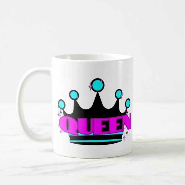 Taza De Café Brillante Crown Gráfico Rosa Negrita Negrita Spark (Izquierda)
