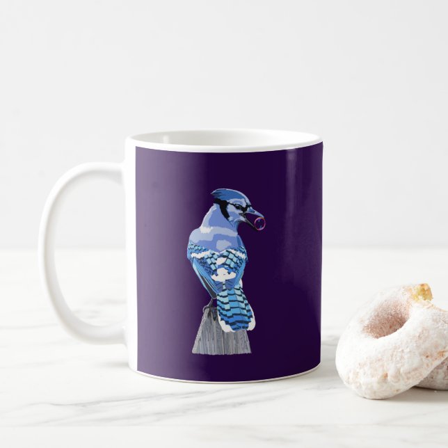 Taza De Café Brillante Jay Azul (Con donut)