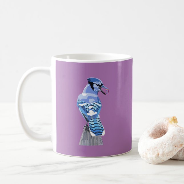 Taza De Café Brillante Jay Azul (Con donut)
